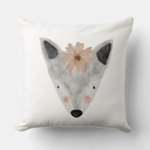 Vivero de bebé femenino acuarela animal blanco gri