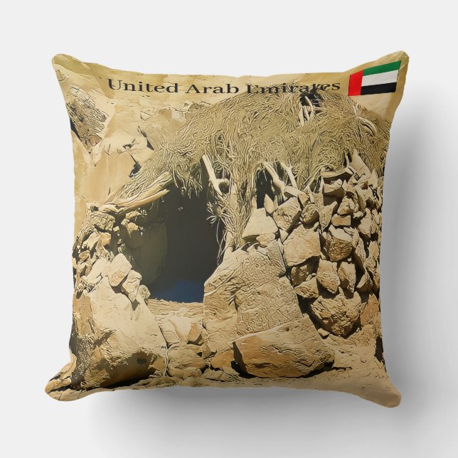 Cojín Decorativo Vivienda en el desierto (Anverso)