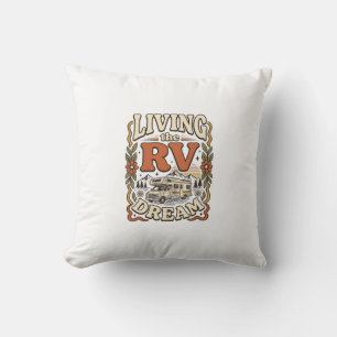 Cojín Decorativo Viviendo el sueño de la RV Diseño de camiseta de c