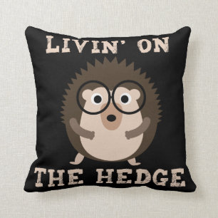 Cojín Decorativo Viviendo en el gracioso Hipster Hedgehog