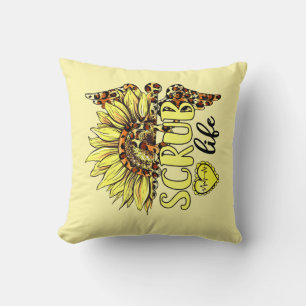 Cojín Decorativo Viviendo La Vida De Scrub Enfermera De Leopardo De