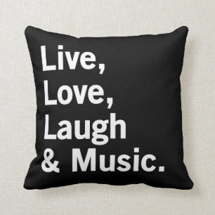 Cojín Decorativo Vivo, amor, risa y música
