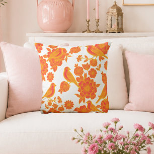 Cojín Decorativo Vol Soft Pink 🌸 Floral Pájaro