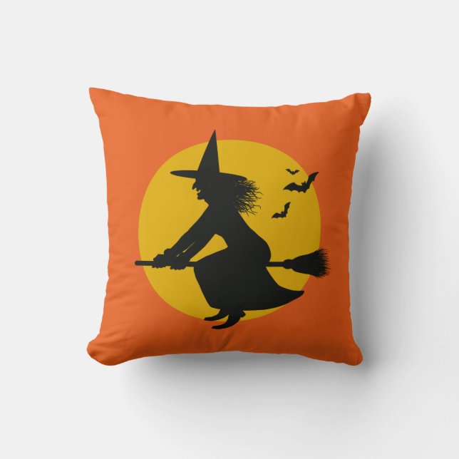 Cojín decorativo Volador de Brujas de Halloween (Anverso)