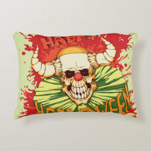 Cojín Decorativo Volante de Halloween: tema diabólico del payaso