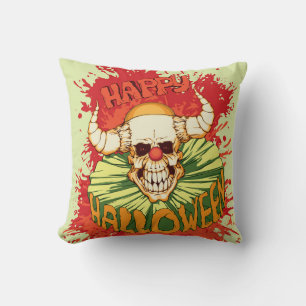 Cojín Decorativo Volante de Halloween: tema diabólico del payaso