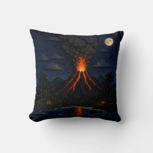 Cojín Decorativo Volcán bajo la luz de la luna