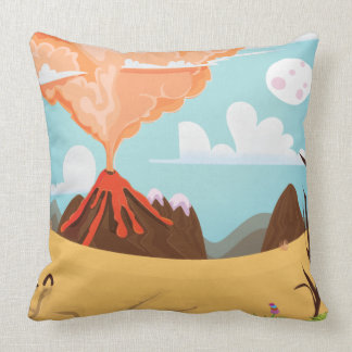 Cojín Decorativo Volcán de dibujos animados en erupción