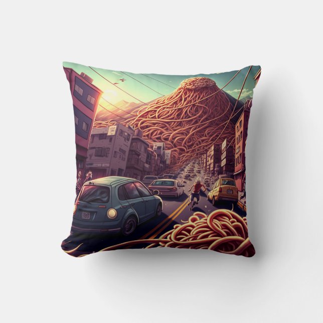 Cojín Decorativo Volcán Spaghetti (Anverso)