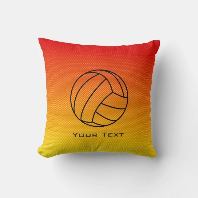 Cojín Decorativo Voleibol amarillo-naranja (Anverso)