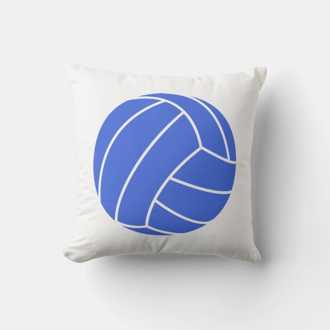 Cojín Decorativo Voleibol azul real y blanco (Anverso)