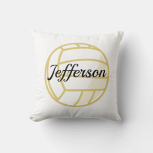 Cojín Decorativo Voleibol blanco y dorado personalizado