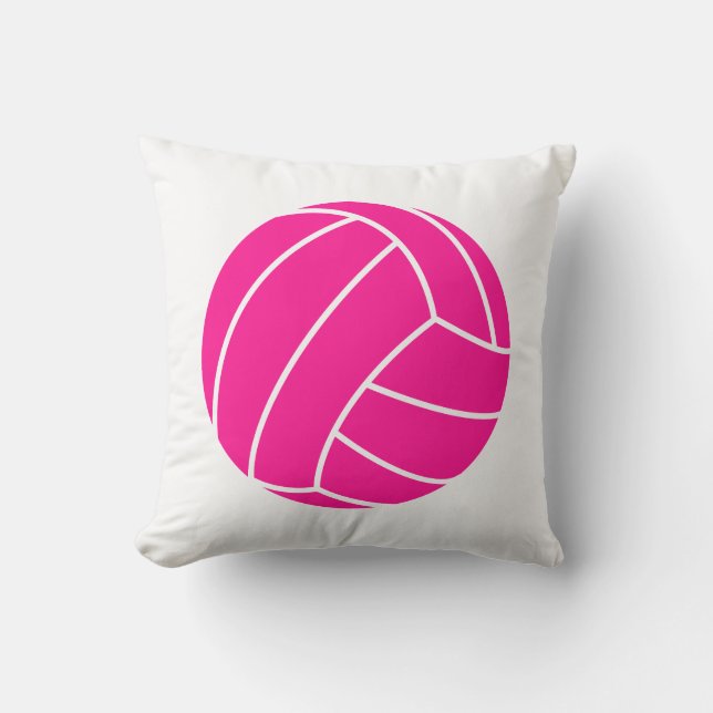 Cojín Decorativo Voleibol rosa caliente (Anverso)