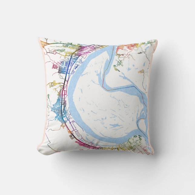 Cojín Decorativo Volgograd Russia City Map (Anverso)