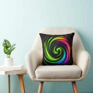 Cojín Decorativo Vórtice de Energía Movimiento Arcoíris