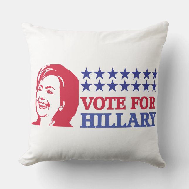 Cojín Decorativo votar por hillary (Anverso)