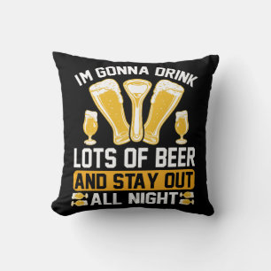 Cojín Decorativo Voy a beber mucha cerveza