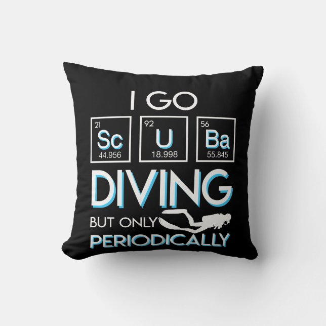 Cojín Decorativo Voy buceo con escafandra pero solamente (Anverso)