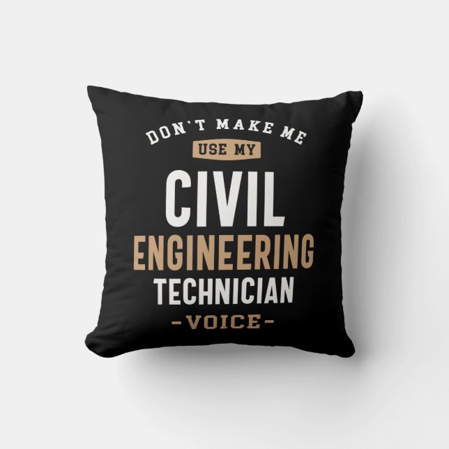 Cojín Decorativo Voz de tecnología de Eng. Civil (Anverso)