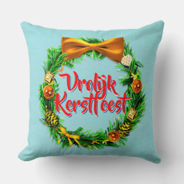 Cojín Decorativo Vrolijk Kerstfeest Holandés Feliz Navidad