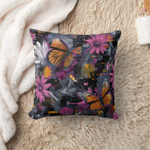 Cojín Decorativo Vuelo de Mariposa Abstracta Vibrante (4)