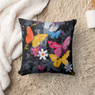 Cojín Decorativo Vuelo de Mariposa Abstracto Vibrante (5)