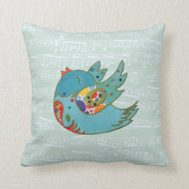 Cojín Decorativo Vuelo lindo del pájaro y canto