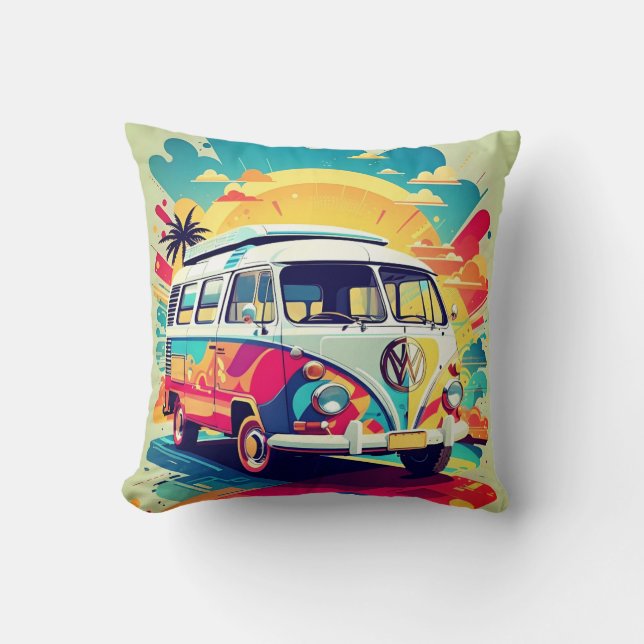 Cojín Decorativo VW Van Throw Pillow (Anverso)