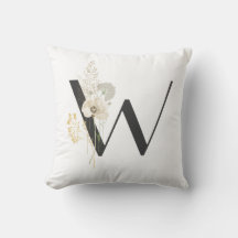 W inicial con color suave Flores salvajes