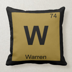 Cojín Decorativo W - Warren Química Tabla Periódica Ciudad de Míchi
