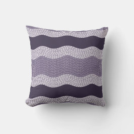 Cojín Decorativo Wabi Sabi Resumen del río Wavy, berenjena, Lilac