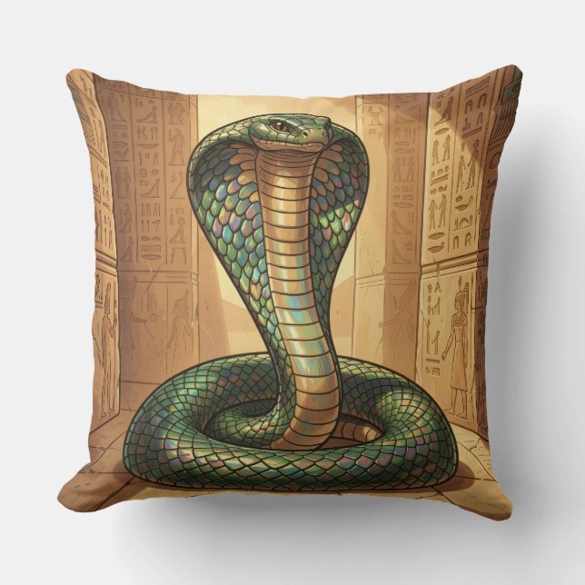 Cojín Decorativo Wadjet – Ägyptische Schlangengöttin (Anverso)