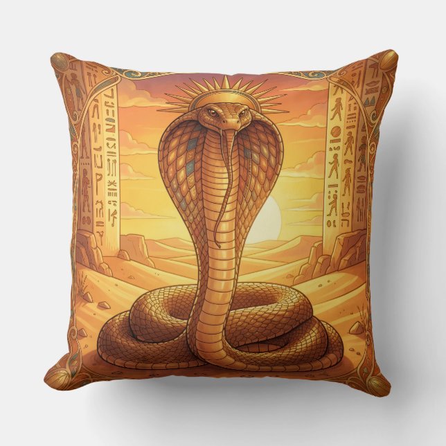 Cojín Decorativo Wadjet – Egyptian Cobra Goddess´1 (Anverso)