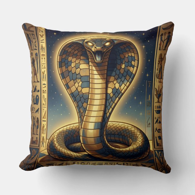 Cojín Decorativo Wadjet – Egyptian Cobra Goddess´3 (Anverso)