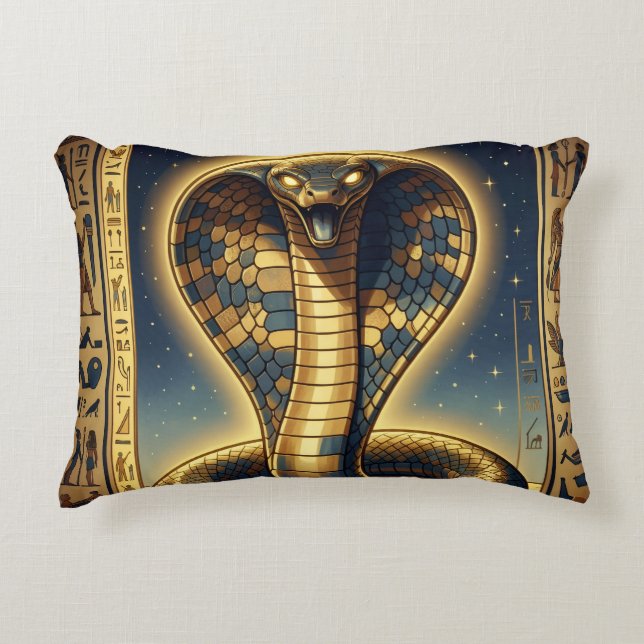 Cojín Decorativo Wadjet – Egyptian Cobra Goddess´3 (Anverso)