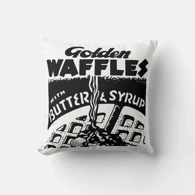 Cojín Decorativo Waffles de oro retro (Anverso)