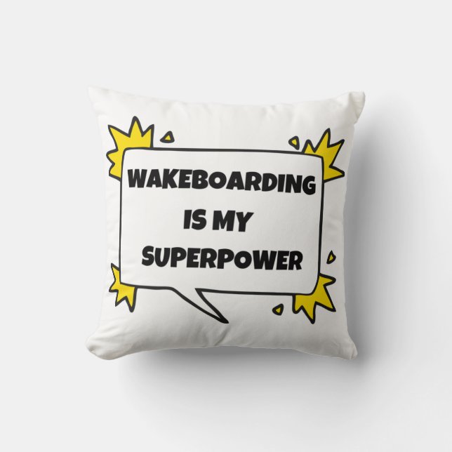 Cojín Decorativo Wakeboarding is my superpower (Anverso)