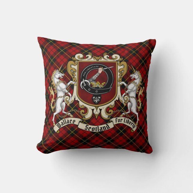 Cojín Decorativo Wallace Clan Badge & Tartan (Anverso)