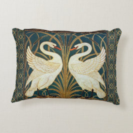 Cojín Decorativo Walter Crane Swan, Rush E Iris Art Nouveau