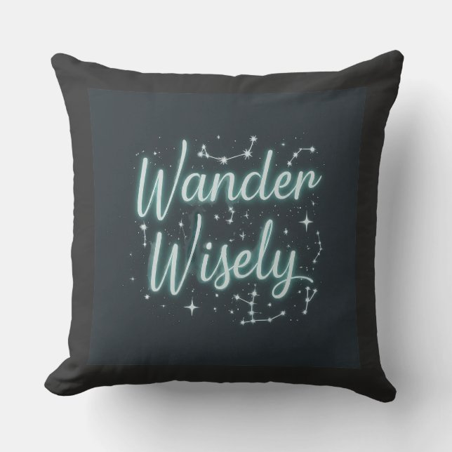 Cojín decorativo Wander Wisely (Anverso)
