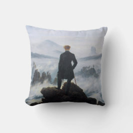 Cojín Decorativo Wanderer encima del mar de niebla (por C.D. Friedr