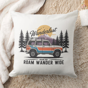 Cojín Decorativo Wanderlust Camper - Roam y Roam Wander Wide