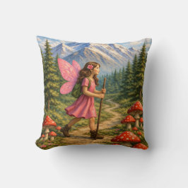 Cojín Decorativo Wanderlust Mountain Fairy Hiker Fairycore Mushroom