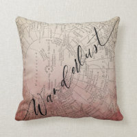 Wanderlust Red Ombre Watercolor Vintage Mapa de Vi