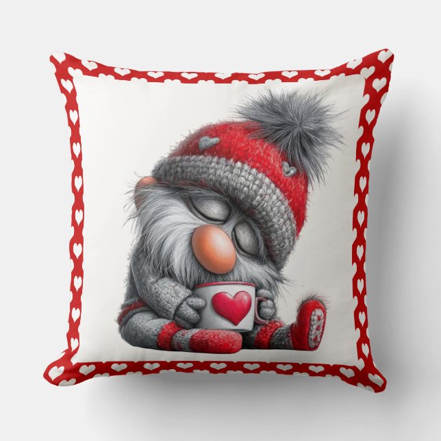 Cojín Decorativo "Warm & Cozy" Sleepy Gnome | Winter Cocoa  (Anverso)