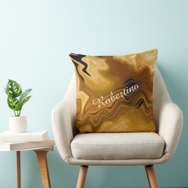Cojín Decorativo Warm Desert Tones Abstract - Personalize Name (Silla)