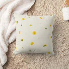 Cojín Decorativo Warm Ivory Japanese Dandelion Floral Pattern