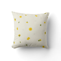 Warm Ivory Japanese Dandelion Floral Pattern