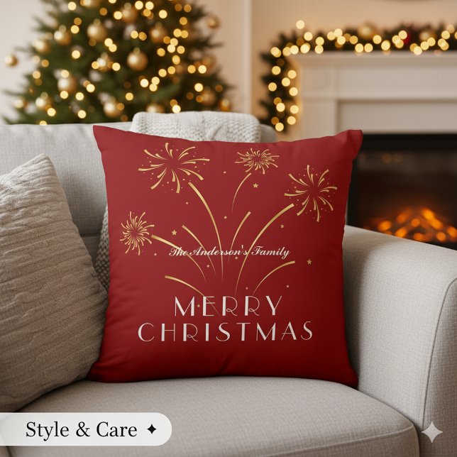 Cojín Decorativo Warm Merry Christmas Decorative Holiday (Warm Merry Christmas Decorative Holiday Throw Pillow)