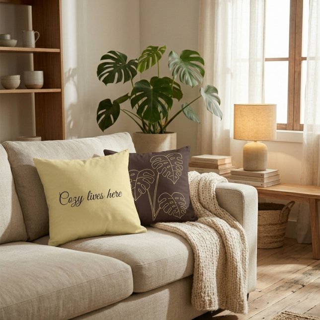 Cojín Decorativo Warm Minimalist Botanical Throw Pillow - 90s Retro (Subido por el creador)